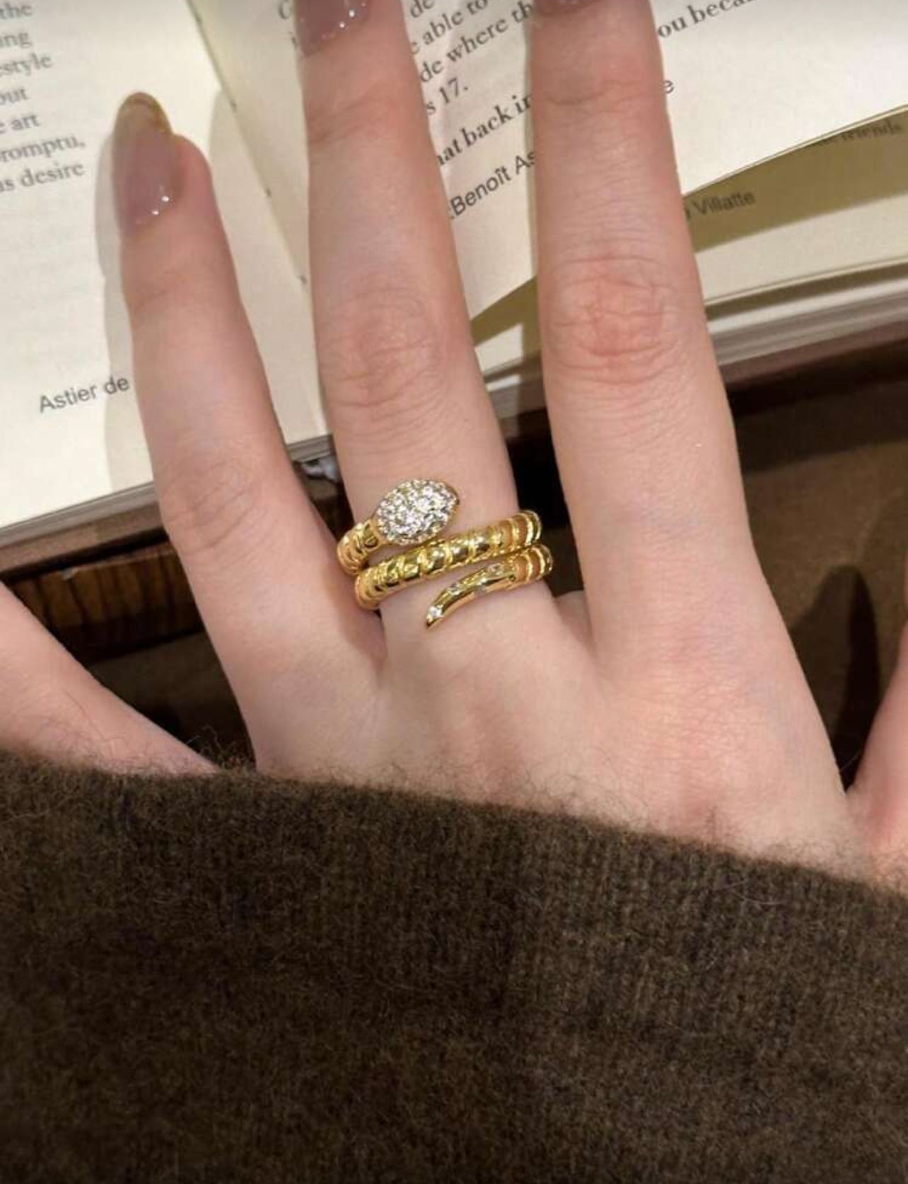 SNAKE LIRE RING - 18K GOLD PLATED