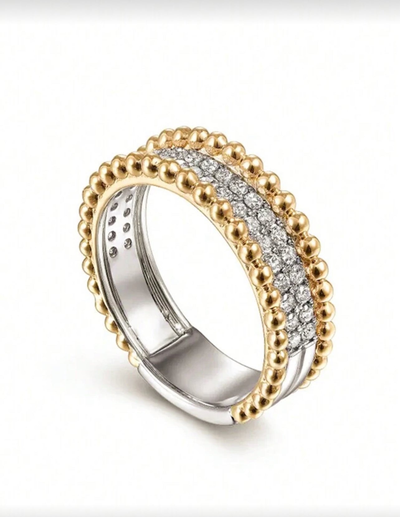 DIANA SILVER GOLD ZIRCON RING