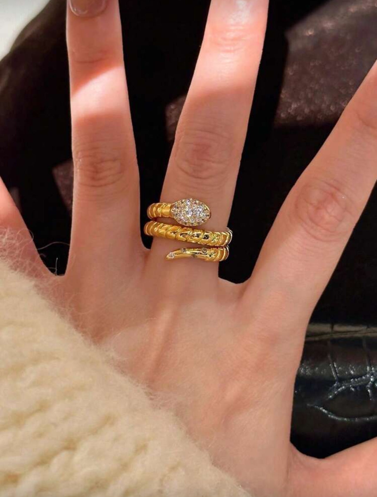 SNAKE LIRE RING - 18K GOLD PLATED