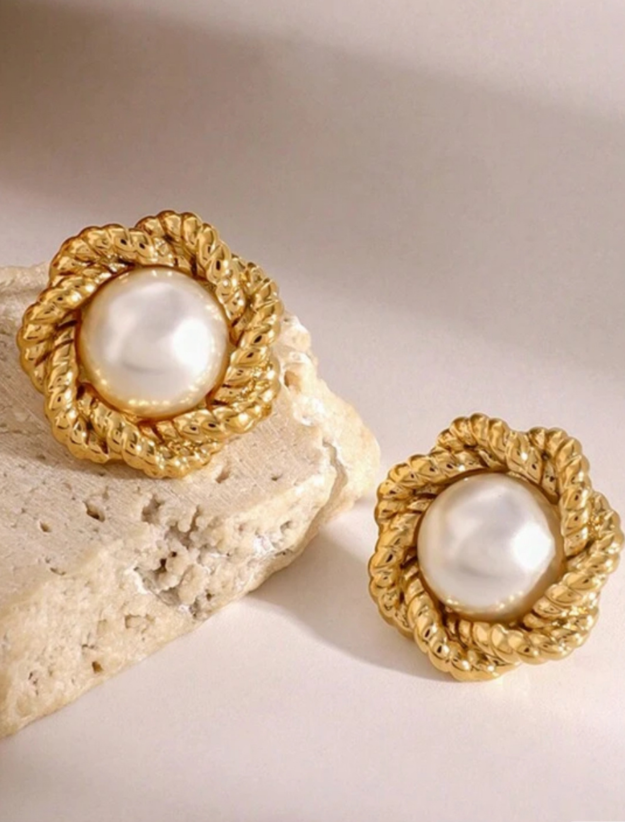 NINA GOLD STUDS - 18K GOLD PLATED