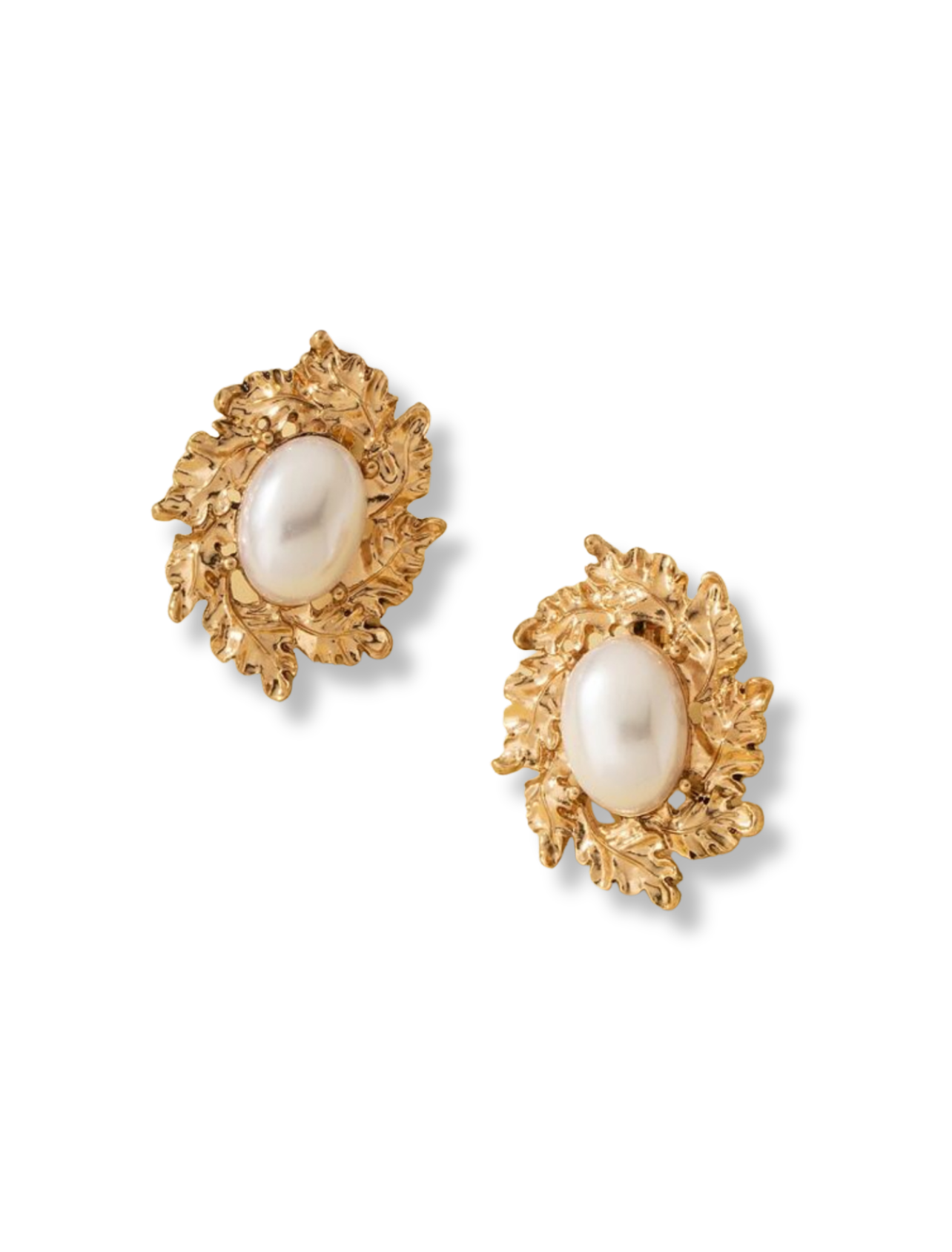 GOLD PERLINE STUDS - 18K GOLD PLATED