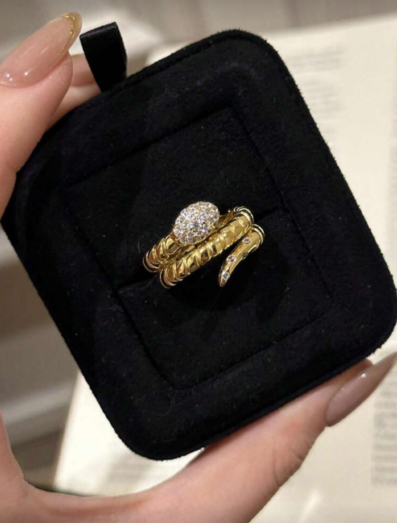 SNAKE LIRE RING - 18K GOLD PLATED