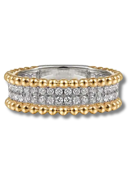 DIANA SILVER GOLD ZIRCON RING