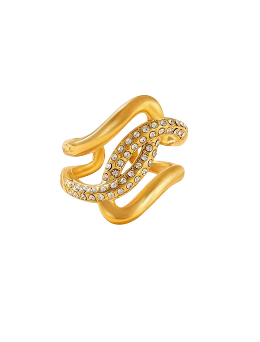 GOLDEN WAVE RING (ADJUSTABLE)