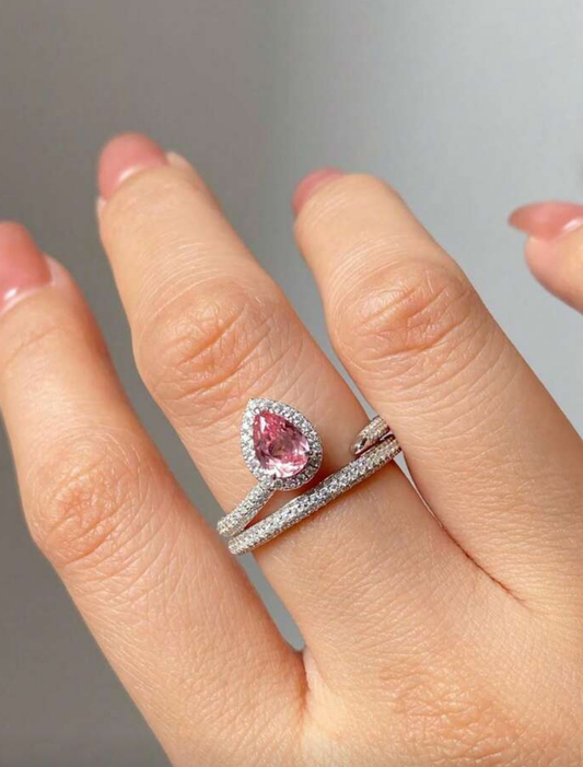 PINK ETOILE ZIRCONIA RING