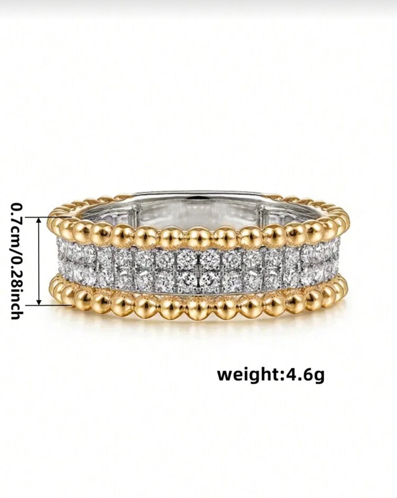 DIANA SILVER GOLD ZIRCON RING