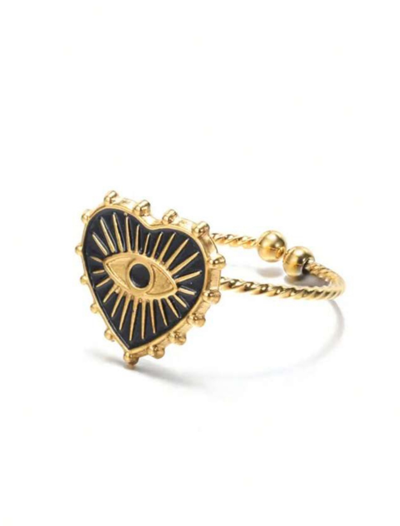 BLACK HEART DALIA - 18K GOLD PLATED