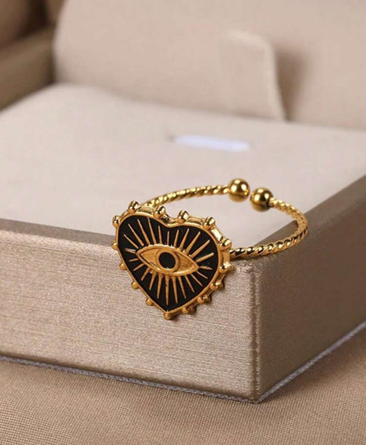 BLACK HEART DALIA - 18K GOLD PLATED