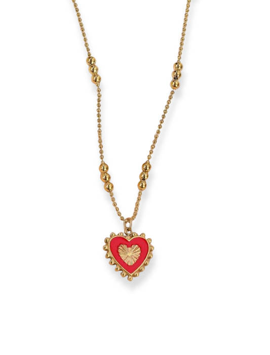 RED HEART NECKLACE
